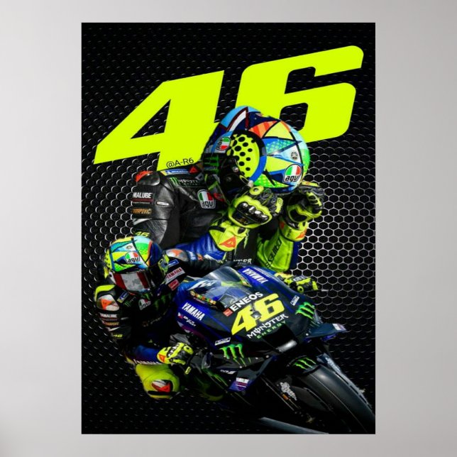 Póster valentino rossi, moto gp legend,    the doctor 46, (Frente)