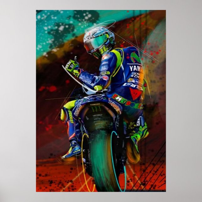 Póster valentino rossi, moto gp legend,    the doctor 46, (Frente)