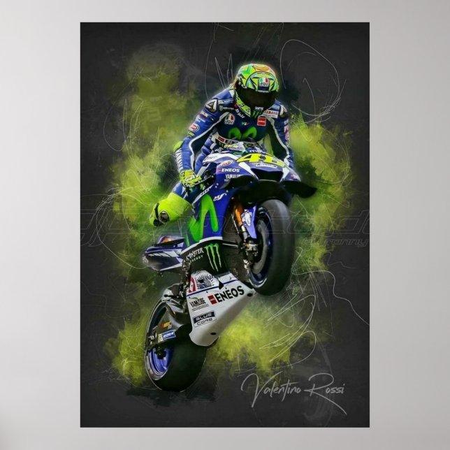 Póster valentino rossi, moto gp legend,    the doctor 46, (Frente)