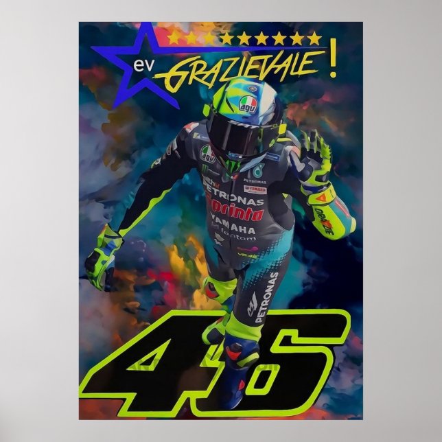 Póster valentino rossi, moto gp legend,    the doctor 46, (Frente)