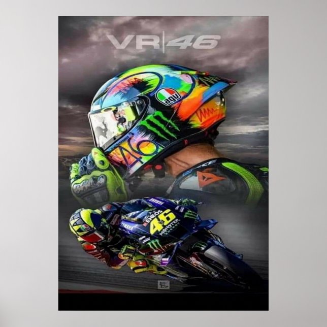 Póster valentino rossi, moto gp legend,    the doctor 46, (Frente)
