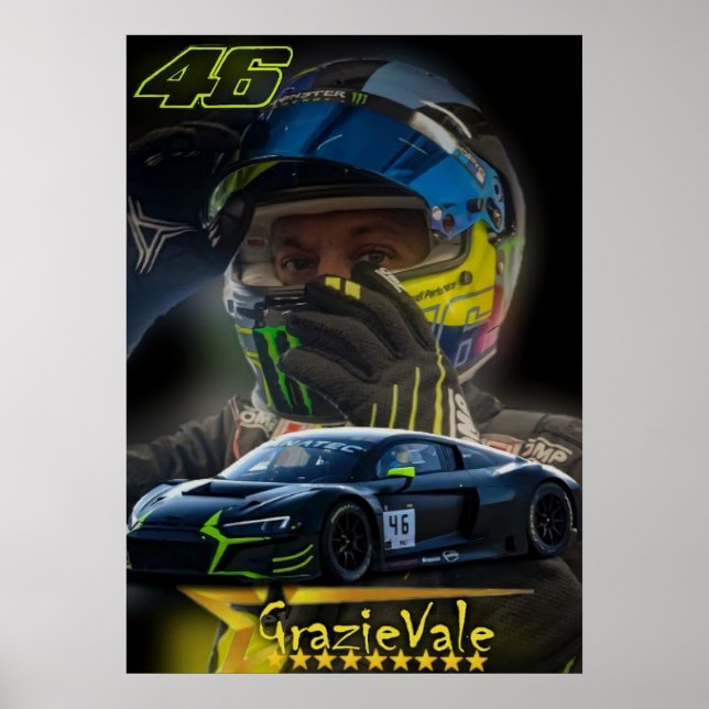 Póster valentino rossi, moto gp legend,    the doctor 46, (Frente)