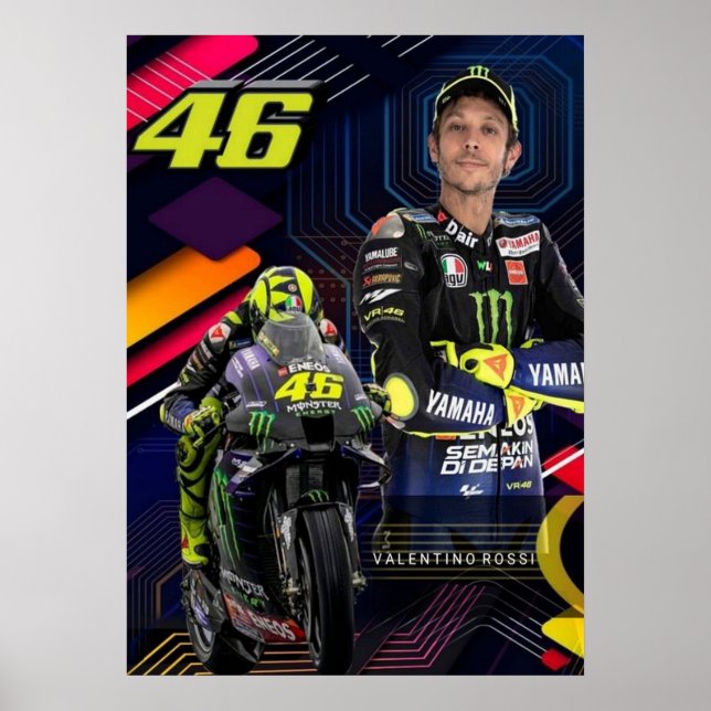 Póster valentino rossi, moto gp legend,    the doctor 46, (Frente)