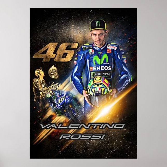 Póster valentino rossi, moto gp legend,    the doctor 46, (Frente)