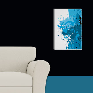Póster Valeroso Abstract Splatter Blue & White
