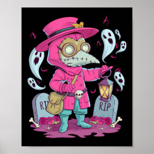 Póster Valgory Vintage Plaga gótica Médico Graves Hallow
