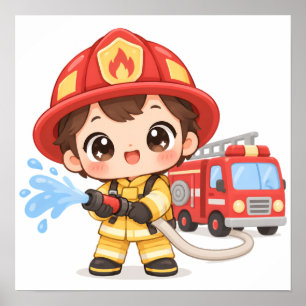 Póster Valiente Bomberito