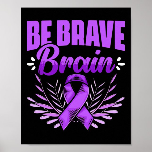 Póster Valiente cerebro - Epilepsia Sobreviviente Concien (Frente)