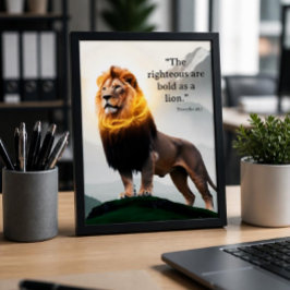 Póster Valiente como un león Proverbios 28:1