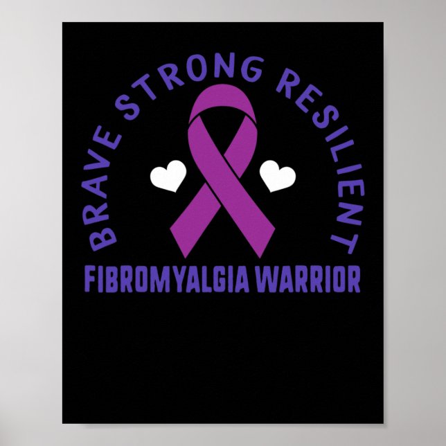 Póster Valiente fuerte y resistente guerrero de Fibromial (Frente)