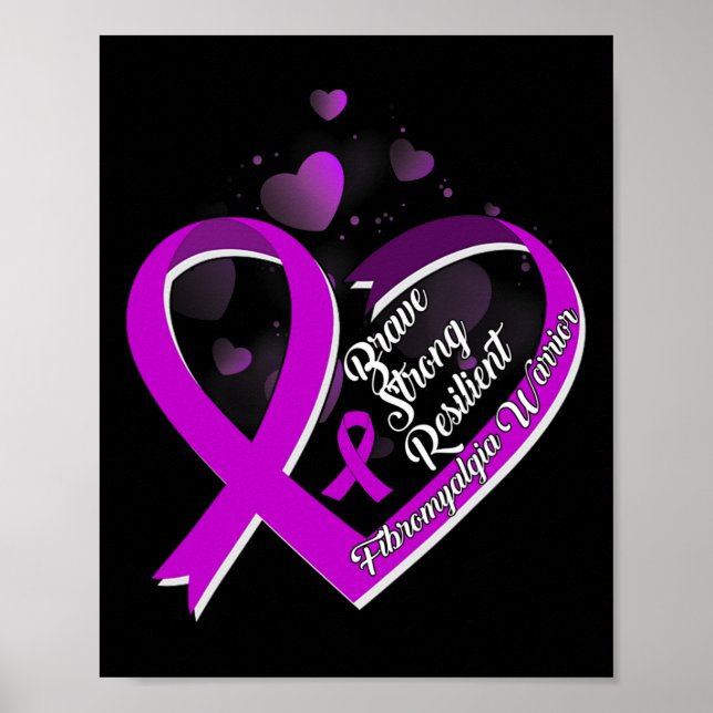 Póster Valiente fuerte y resistente guerrero de Fibromial (Frente)