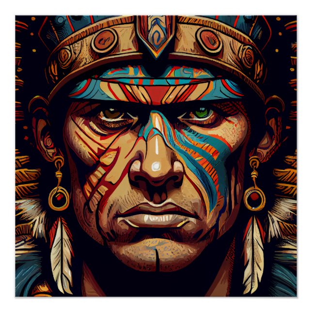 Póster Valiente y audaz: Surge guerrero azteca (Anverso)