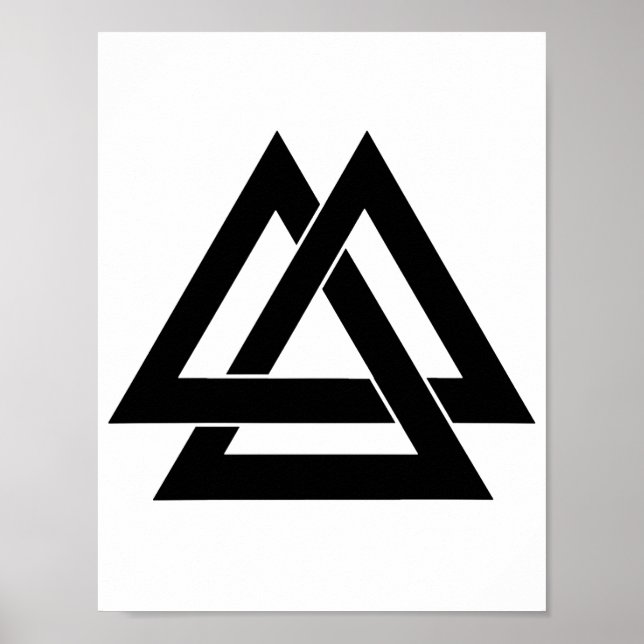 Póster Valknut - Negro (Frente)