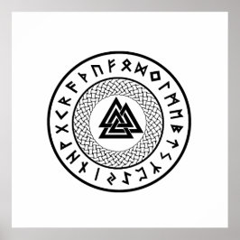 Póster Valknut - Wotans Knot - Odin Rune