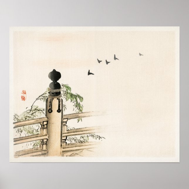 Póster Valla de Kōno Bairei (1844-1895) (Frente)