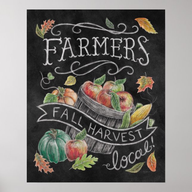 Póster Vallas de cosecha de otoño para agricultores (Frente)