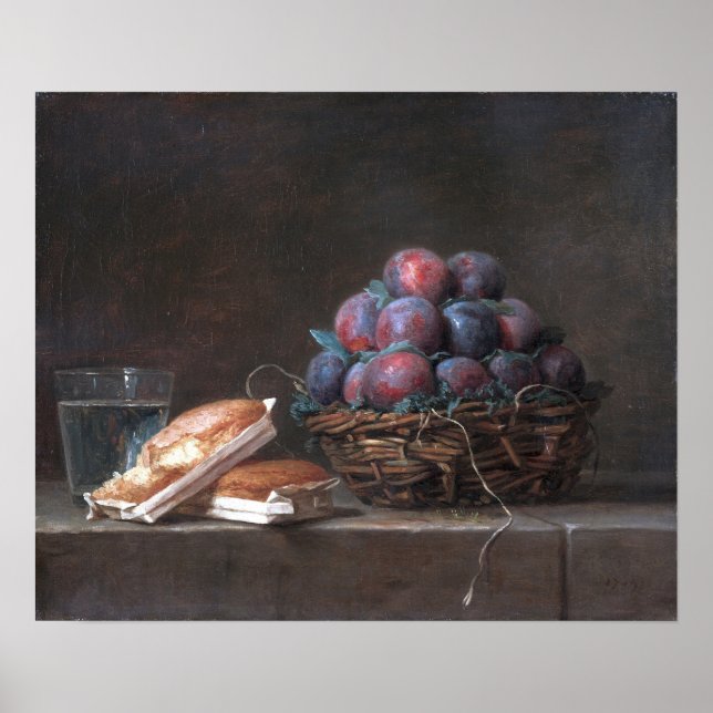 Póster Vallayer-Coster - Cesta de ciruelas (Frente)