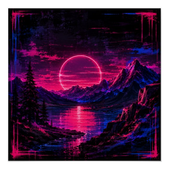 Póster Valle Cyberpunk (Anverso)