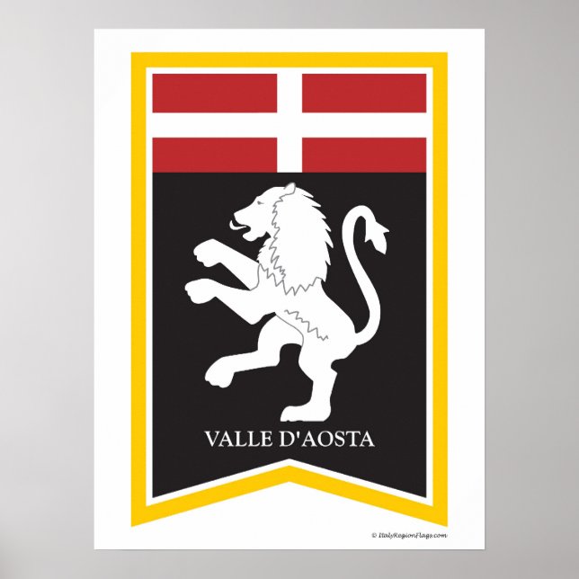 Póster Valle D'Aosta Poster de la Región de Italia (Frente)