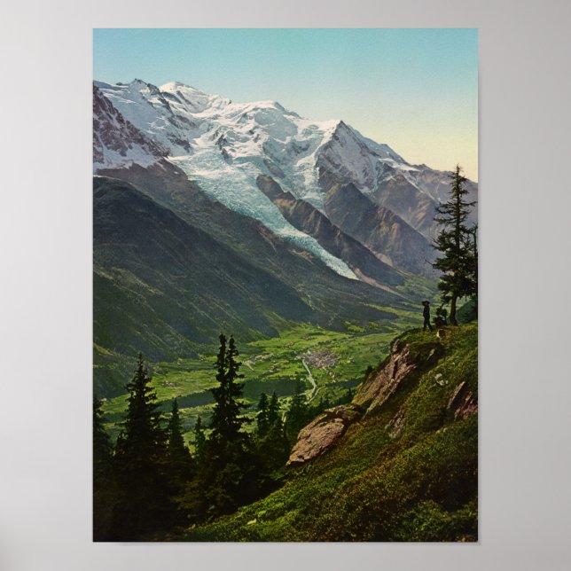 Póster Valle de Chamonix - Montblanc y La Flegere (Frente)