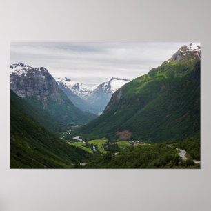 Póster Valle de Hjelle en el poster de Noruega
