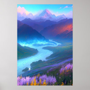 Póster Valle de la Niebla Azul