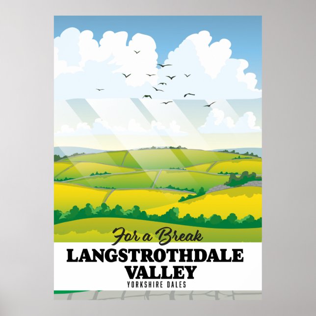 Póster Valle de Langstrothdale Yorkshire Dales (Frente)