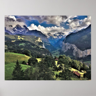 Póster Valle de Lauterbrunnen, Suiza