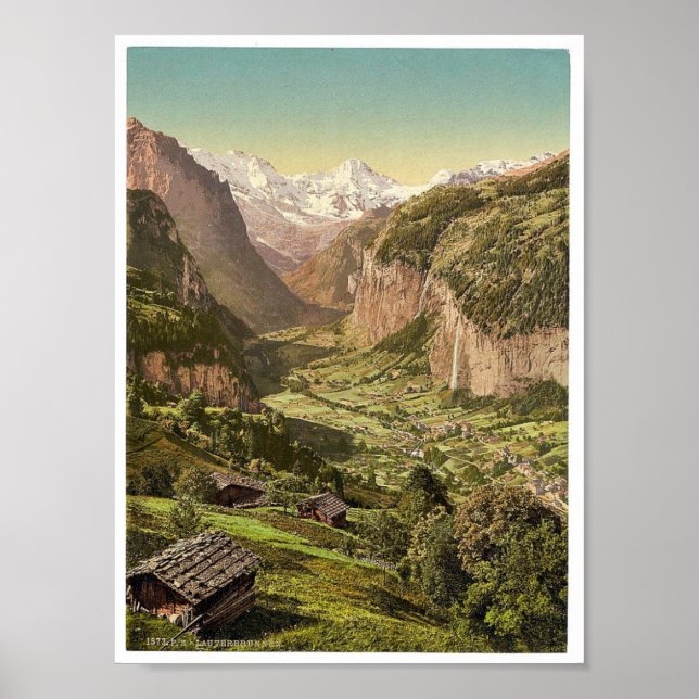 Póster Valle de Lauterbrunnen y Briethorn, de Wengen, B (Frente)