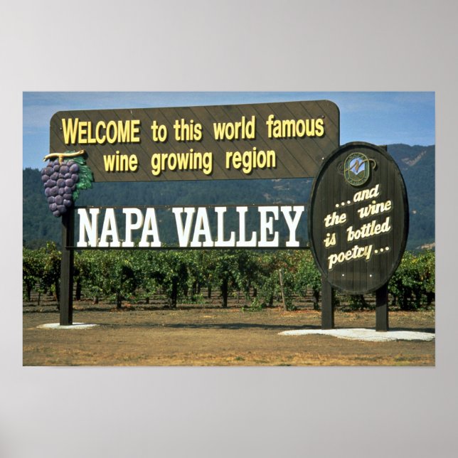 Póster Valle de Napa, California, Estados Unidos (Frente)