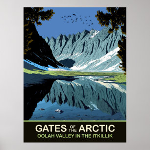 Póster Valle de Oolah en el Itkillik, Puertas del Ártico