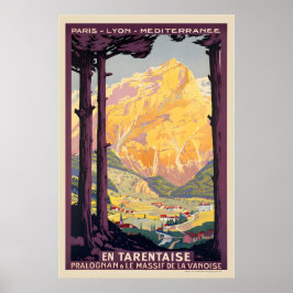 Póster Valle de Tarentaise Vanoise Massif Francia Vintage
