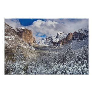 Póster Valle de Yosemite en nieve