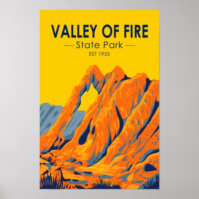 Póster Valle del Fuego Parque Estatal Nevada (Frente)