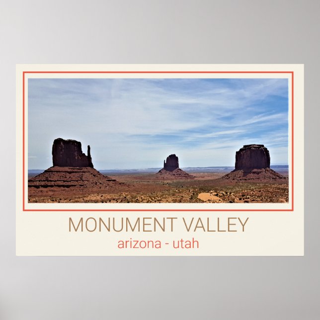 Póster Valle del Monumento - Utah y Arizona (Frente)