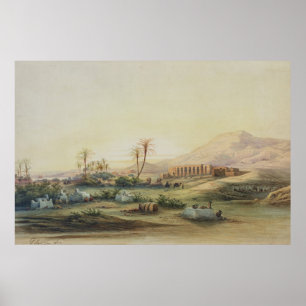 Póster Valle del Nilo con ruinas del Templo de