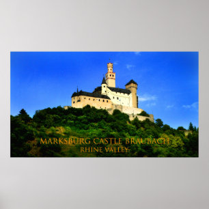 Póster valle del Rin del braubach del castillo del