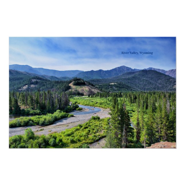 Póster Valle del Río, América Occidental, Wyoming, (Anverso)