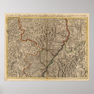 Póster Valle del Río Rin en Alemania y Francia