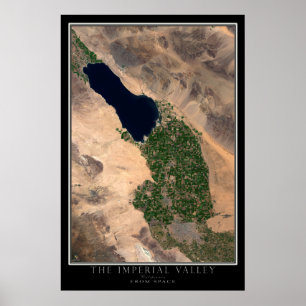 Póster Valle Imperial California desde satélite espacial