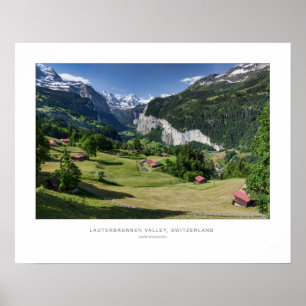 Póster Valle Lauterbrunnen, Suiza - Wall Print.