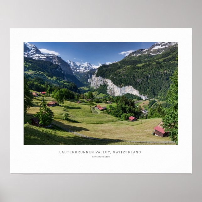 Póster Valle Lauterbrunnen, Suiza - Wall Print. (Frente)