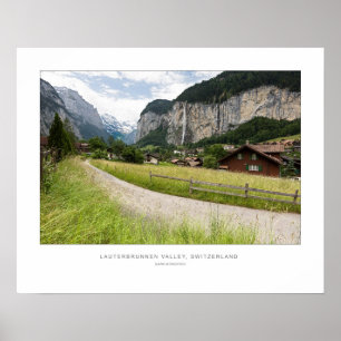 Póster Valle Lauterbrunnen, Suiza - Wall Print.
