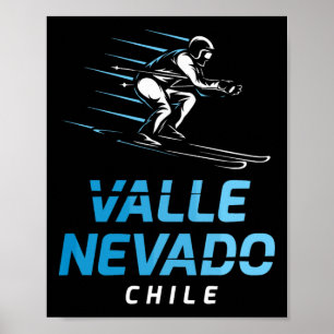 Póster Valle Nevado Chile Estación de Esquí Esquí Retro