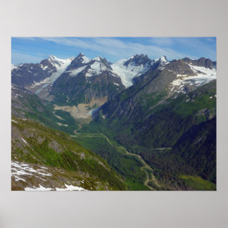 Póster Valle tallado en glaciar de Alaskan