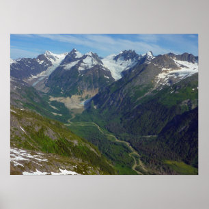 Póster Valle tallado por glaciares de Alaska