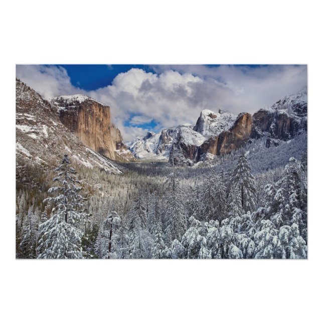 Póster Valle Yosemite en la nieve (Anverso)