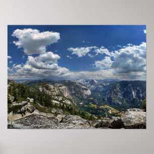 Póster Valle Yosemite y media casa de Eagle Peak