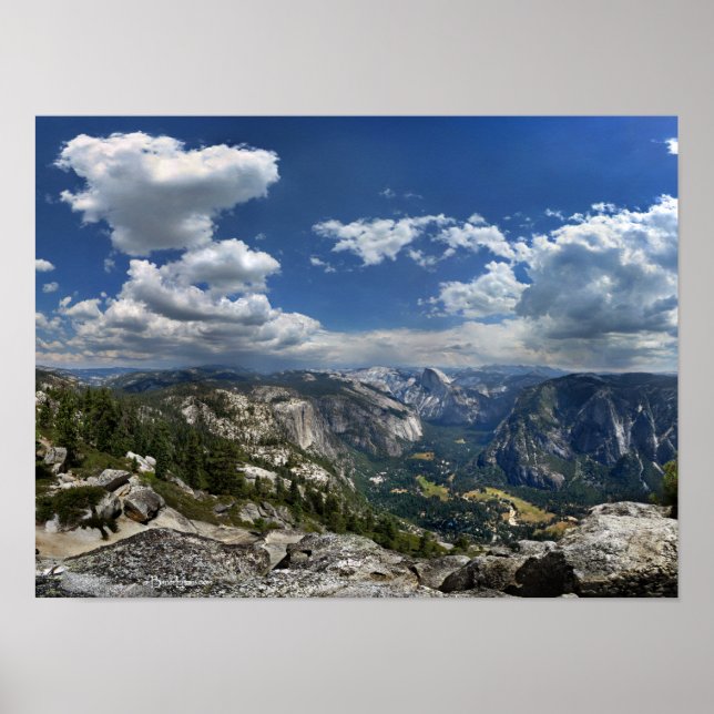 Póster Valle Yosemite y media casa de Eagle Peak (Frente)