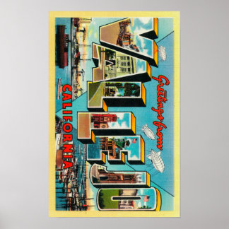 Póster Vallejo, California - Escenas de letras grandes